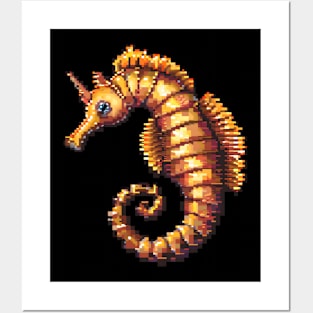Pixel Seahorse Posters and Art